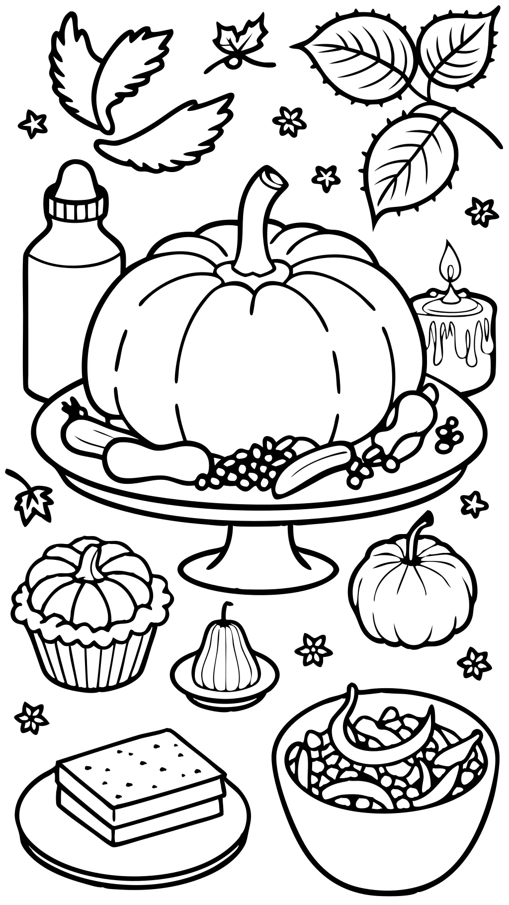 turkey dinner coloring page